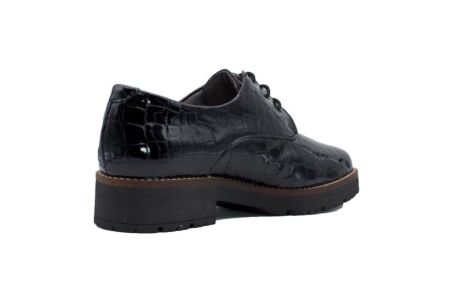 Blucher de charol de coco negro