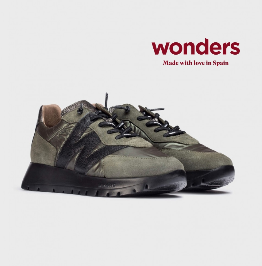 Deportivas Wonders guateado verde kaki
