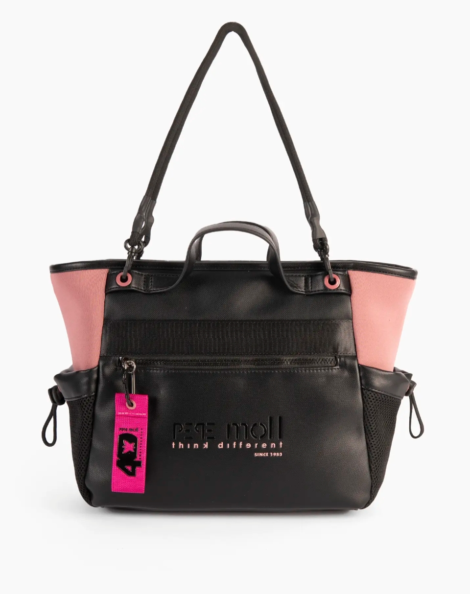 Bolso Pepe Moll negro y fuxia tamaño medio