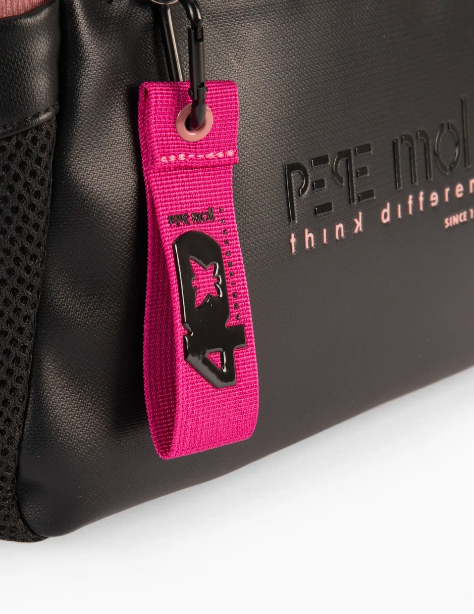 Bolso Pepe Moll negro y fuxia tamaño medio
