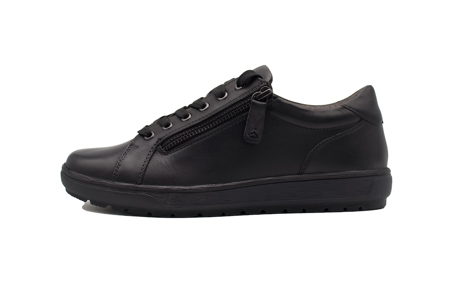 Zapatos impermeables negros con cordones y cremallera