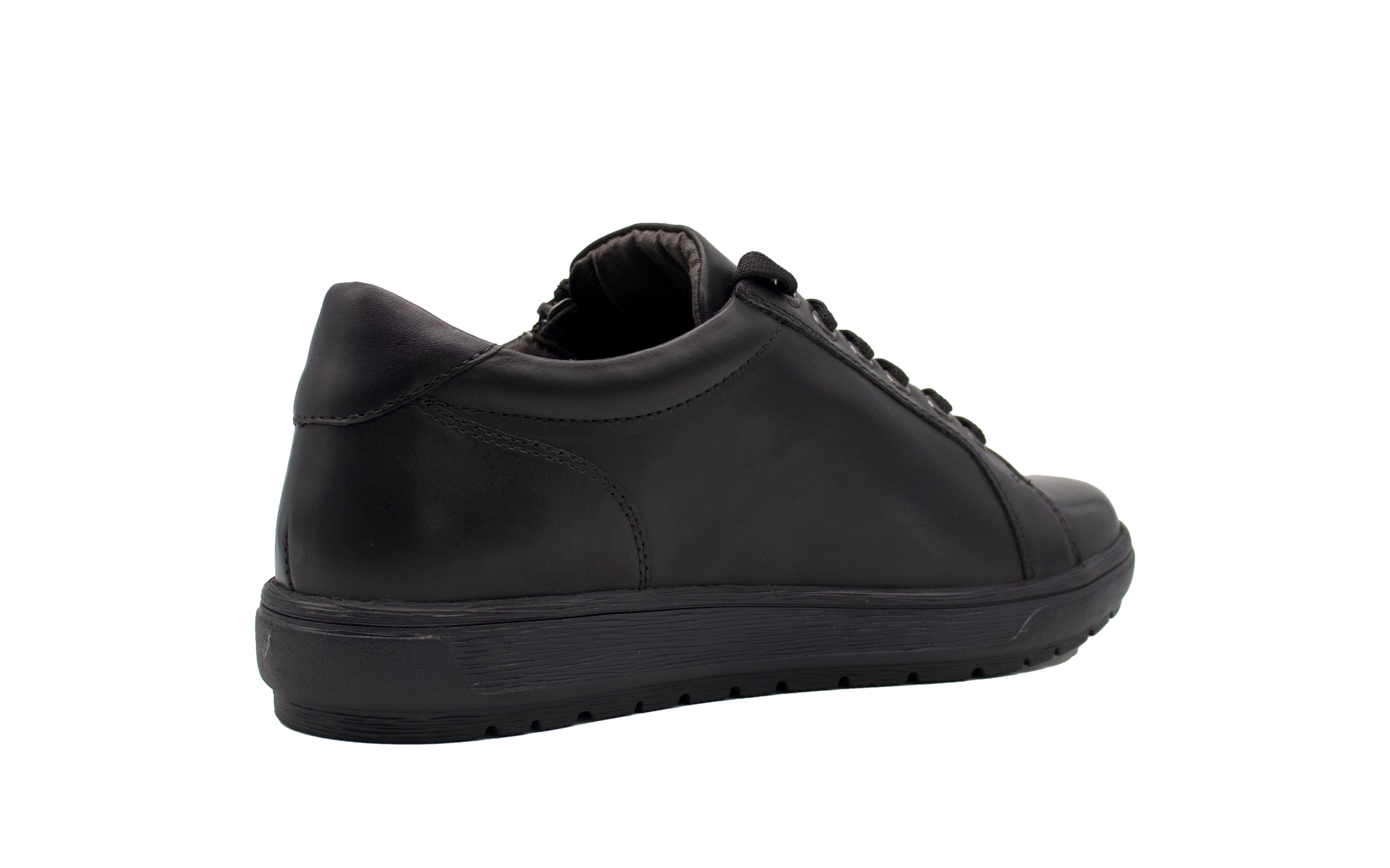 Zapatos impermeables negros con cordones y cremallera