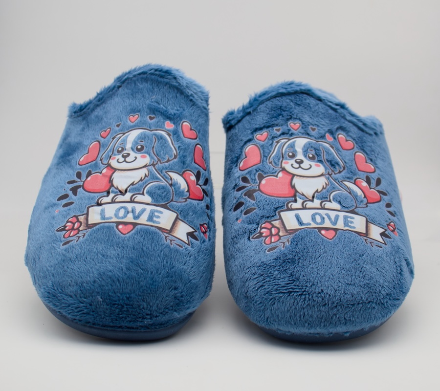 Zapatillas de casa de perro amoroso