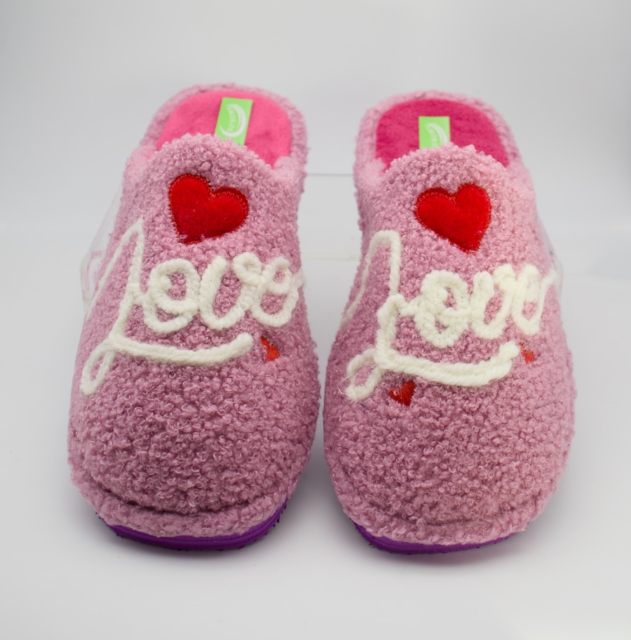 Zapatillas piso anti ruidos color rosa