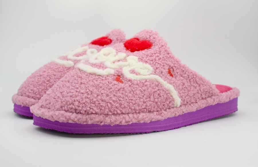 Zapatillas piso anti ruidos color rosa