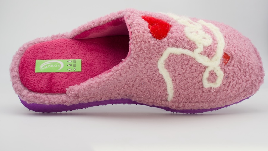 Zapatillas piso anti ruidos color rosa