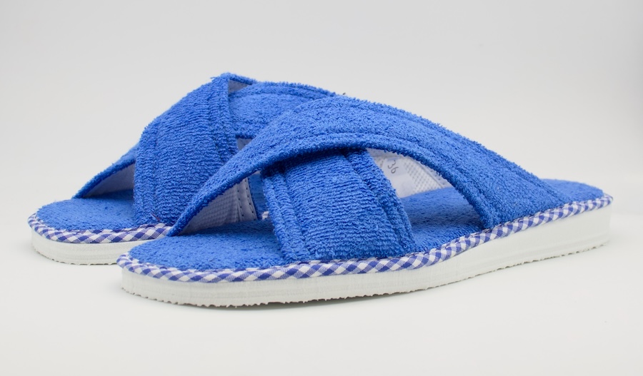 Amorós - Zapatillas toalla azul claro