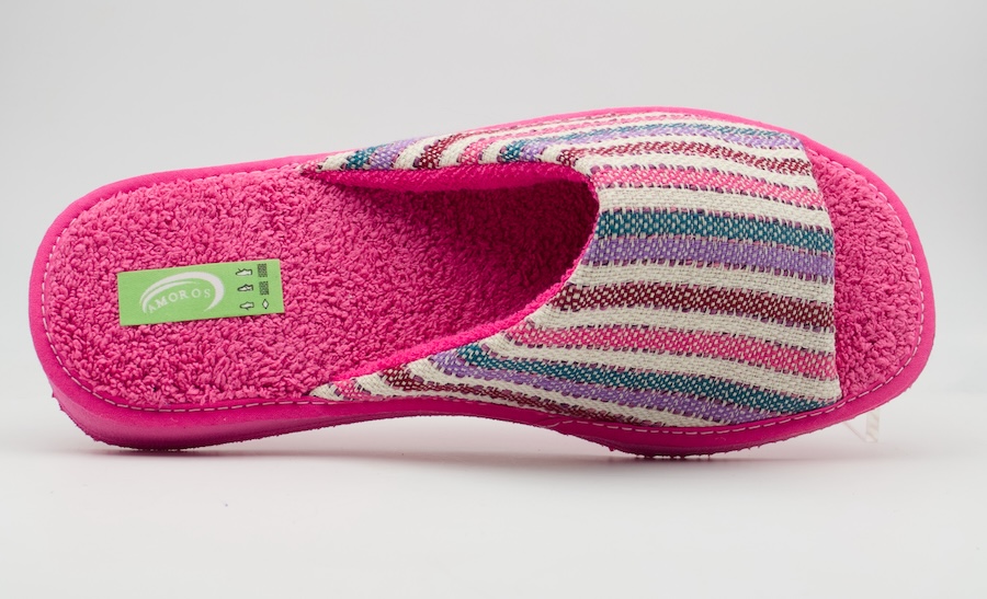 Amorós - Zapatilla de casa suela de toalla fuxia