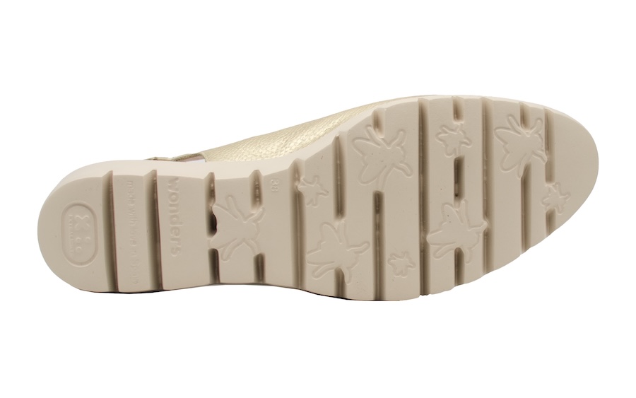 Zapato salón corte deportivo - Wonders 33152 platino