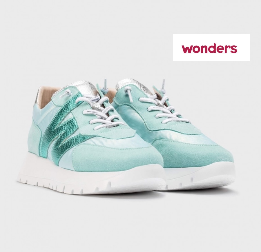 Deportivos Wonders modelo 2464 azul verdoso