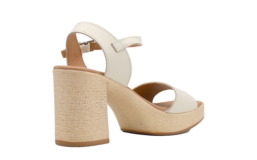Sandalias de tacón con plataforma hechas de piel
