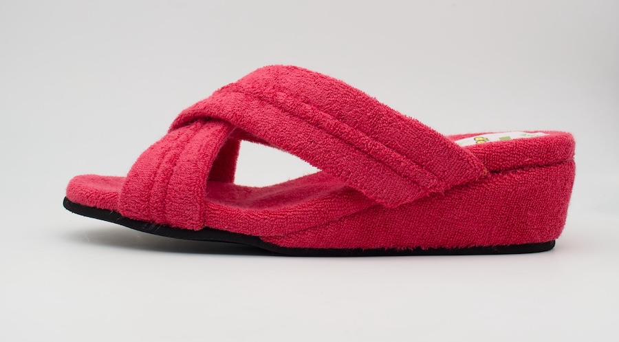 Zapatillas tiras cruzadas algodón granate