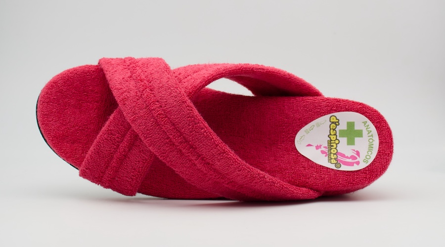 Zapatillas tiras cruzadas algodón granate