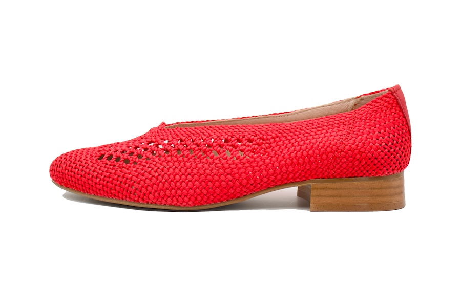 Zapatos rojos de piel trenzada - Nival Woman