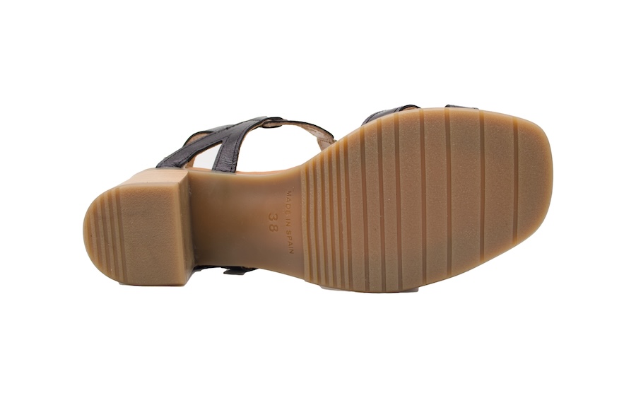 Sandalias de tacón de tonos negro, cobre y acero - Kaola 