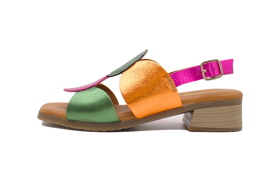 Sandalias de vestir multicolor fuxia