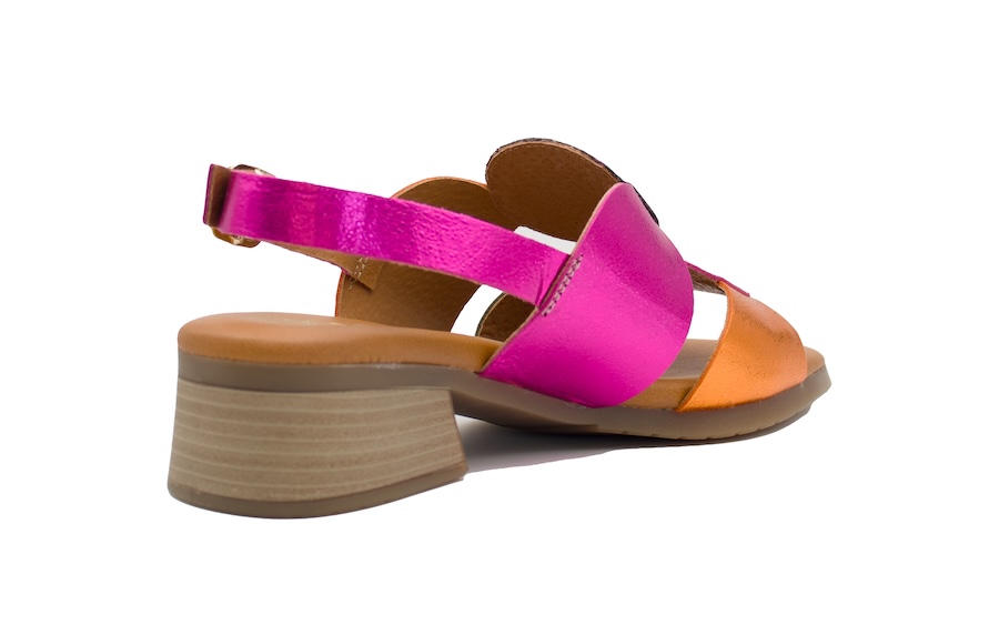 Sandalias de vestir multicolor fuxia