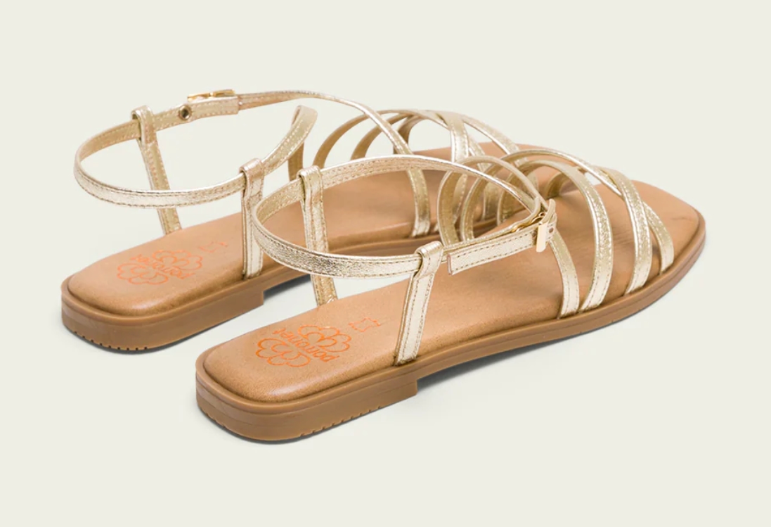 Sandalias planas doradas - Porronet