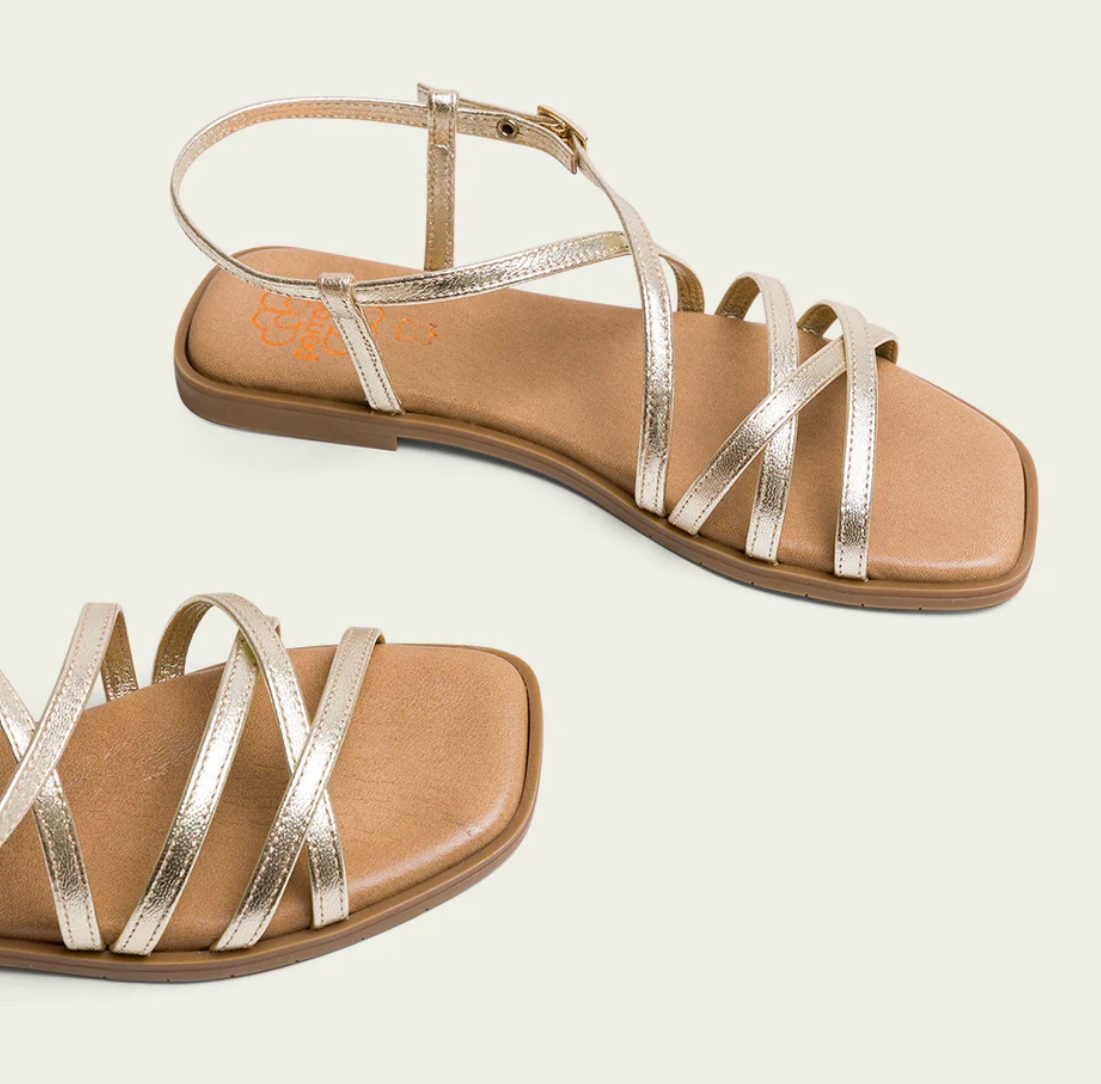 Sandalias planas doradas - Porronet