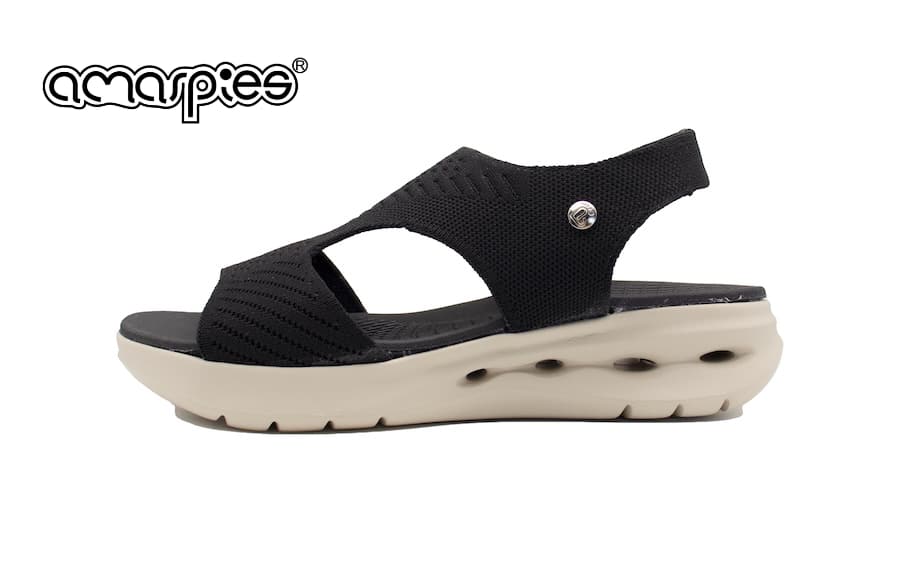 Sandalias Amarpies negras con piso blanco 