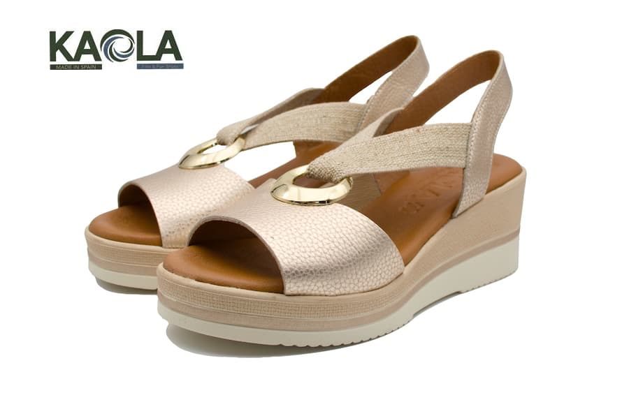 Sandalias Kaola de cuña alta - 1612 Platino