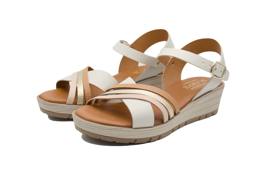 Sandalias blancas piso confort 