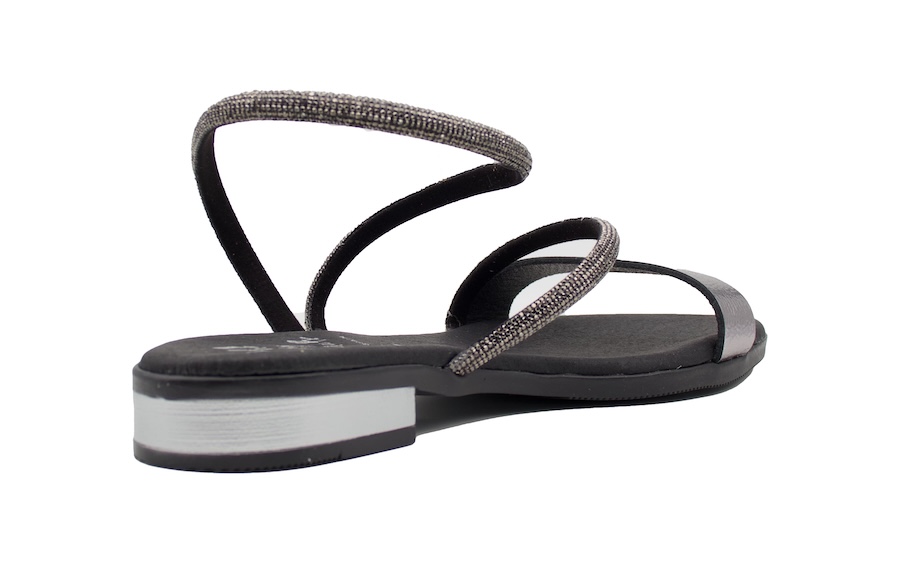Sandalias con brillantes de altura plana para vestir