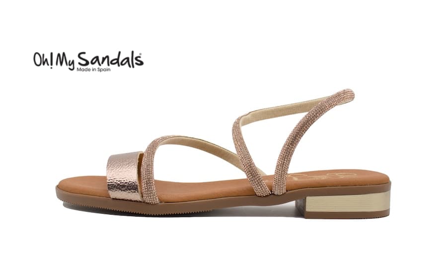 Sandalias de bronce con brillantes 
