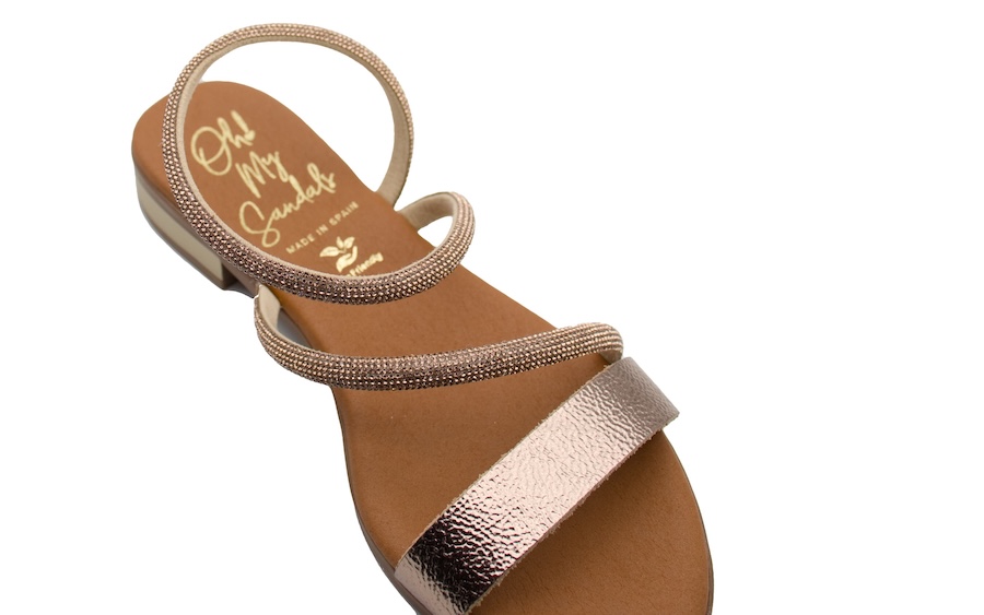 Sandalias de bronce con brillantes 