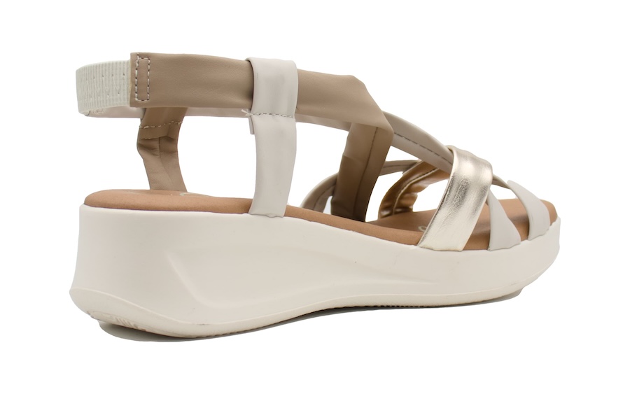 Sandalias de piel de tubulares en tonos claros