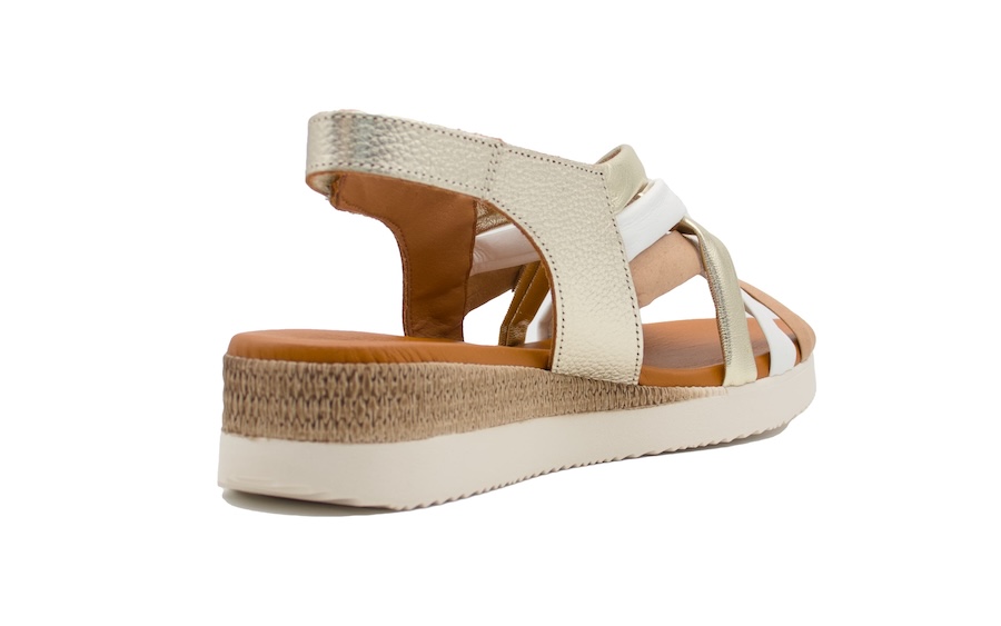 Sandalia de piel de tiras tubulares extra blandas
