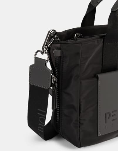 Bolso PEPE MOLL Negro Convertible - Bandolera y Mano Nylon Casual