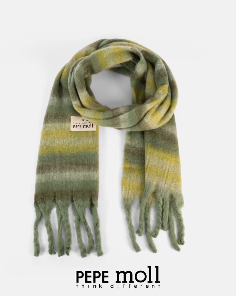 Bufanda Rayas Verde Oliva y Amarillo Lima | Pepe Moll