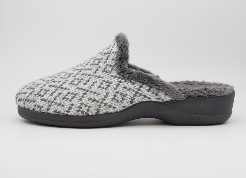 Zapatillas de casa Kokis tacón trasero dibujo en gris