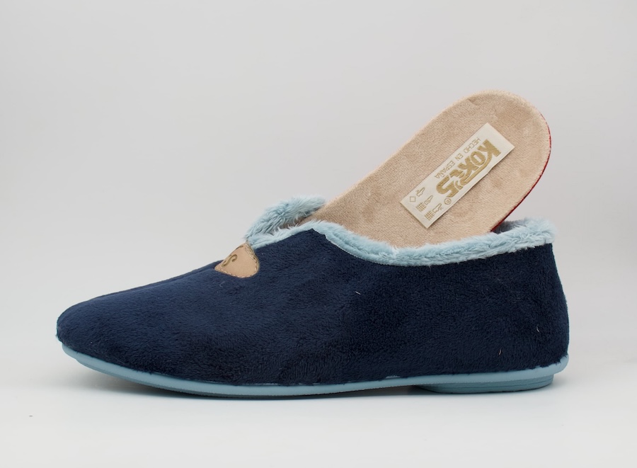 Zapatillas cerradas para invierno marino-celeste