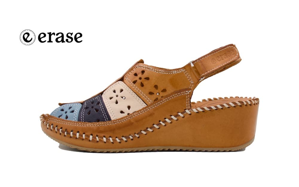 Sandalias de Piel con Cuña para Mujer - Modelo Erase Multi-Tan | Comodidad Artesanal