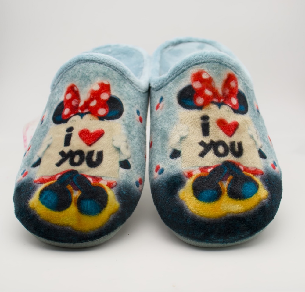 Zapatillas de casa para mujer I love you azul celeste