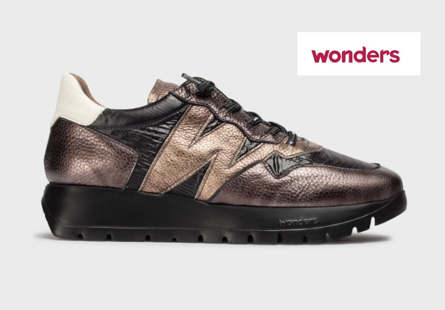 Deportivos Wonders de piel | Modelo ODISEI 91 Plomo