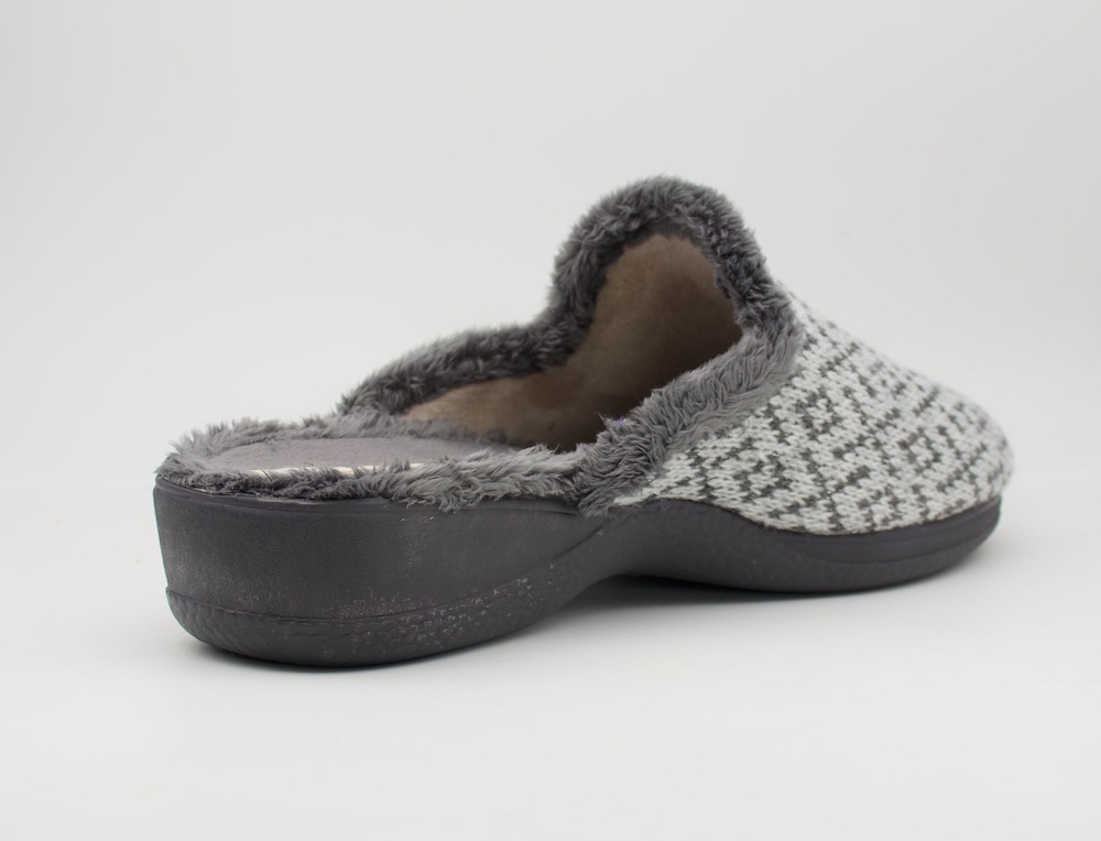 Zapatillas de casa Kokis tacón trasero dibujo en gris