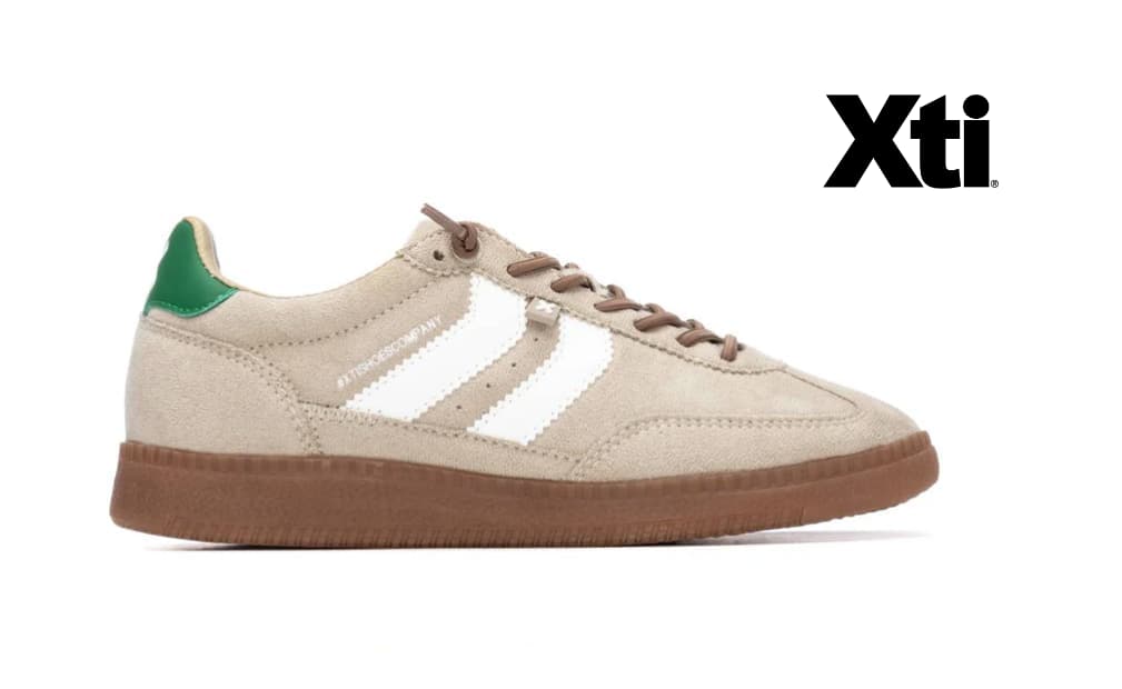 Zapatillas mujer planas color beis piso de caramelo