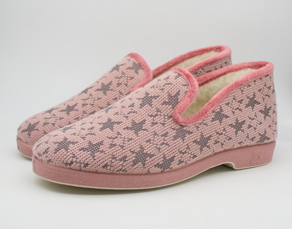 Zapatillas de casa de mujer con forro de lana 