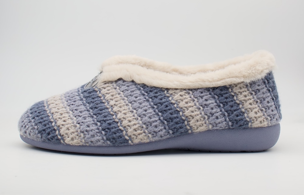 Zapatillas de Casa Crochet Rayas Azules | Plantilla confort | Alta Calidad