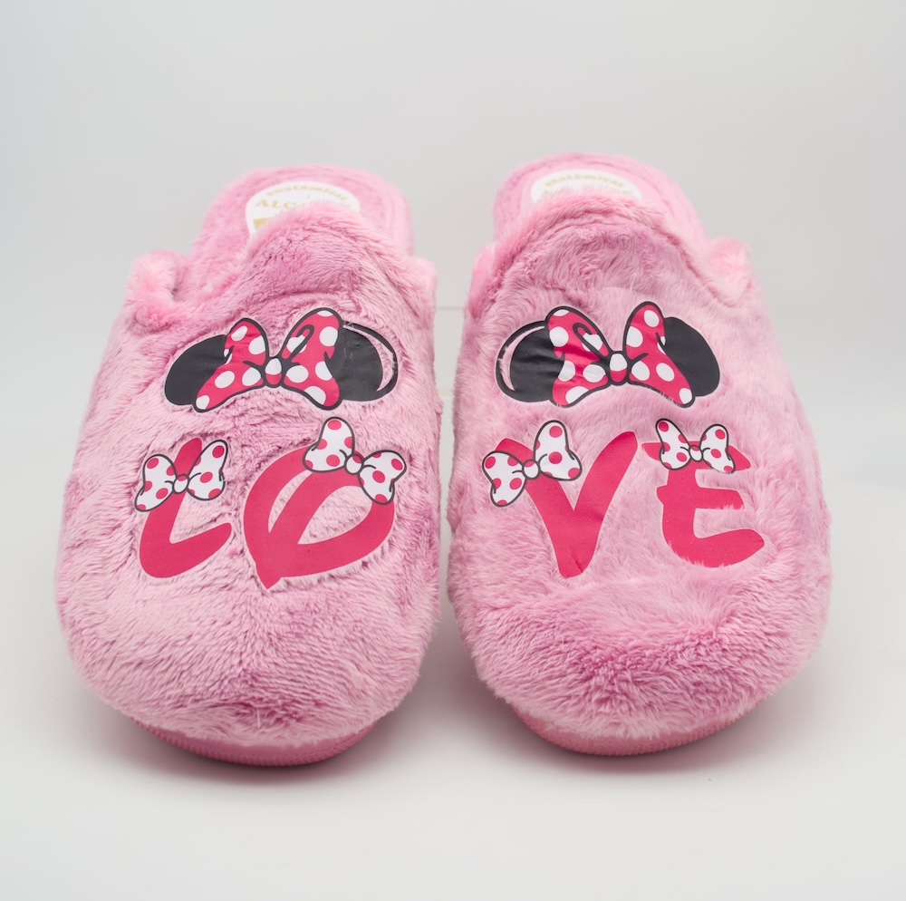 Zapatillas de casa de mujer rosa pastel