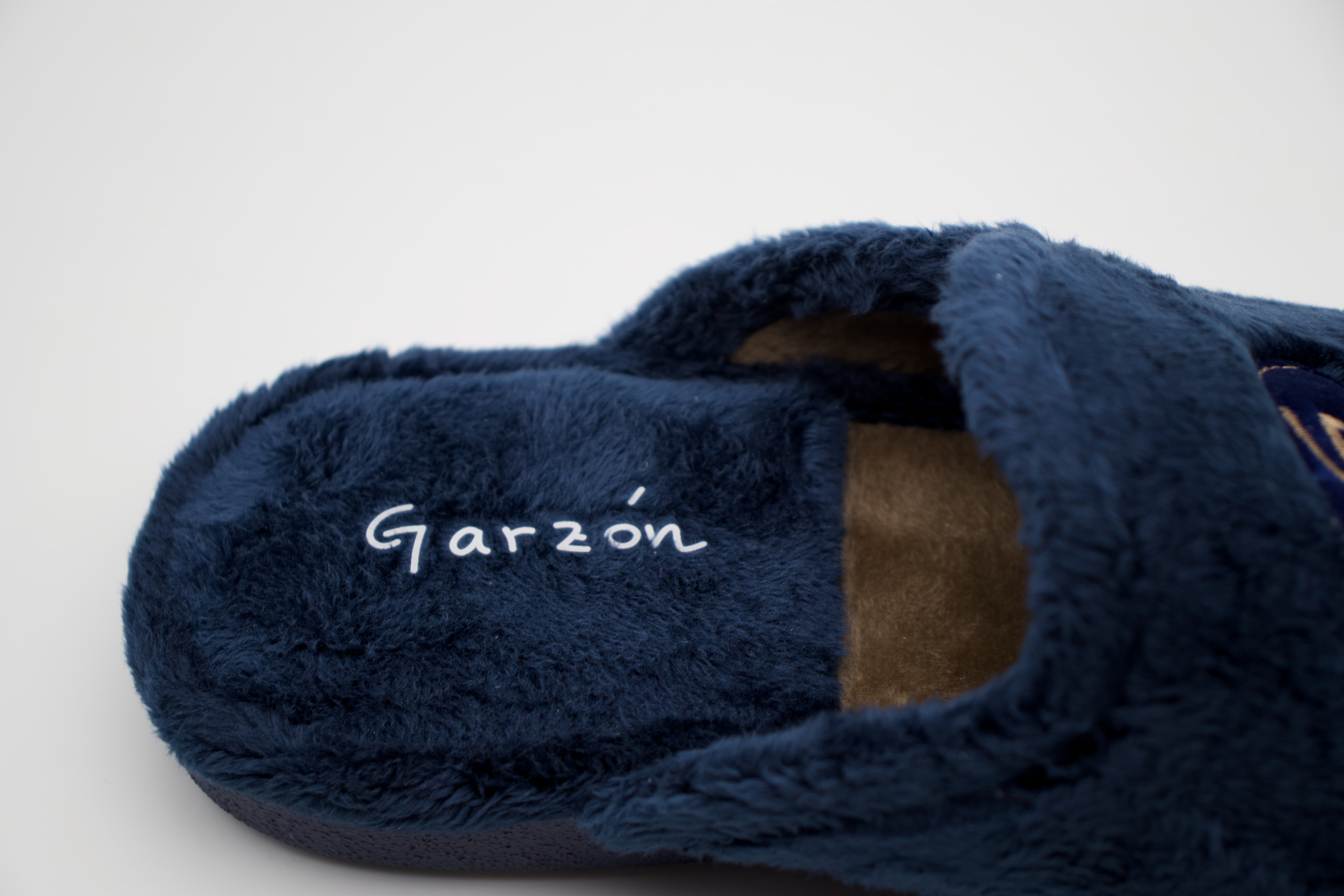 Zapatillas de Casa Garzón Hombre Invierno - Azul Marino Extra Suave