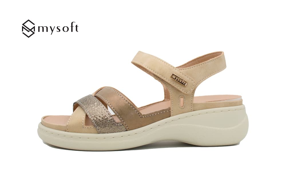 Sandalia MySoft con Cuña Confort y Plantilla Extraíble para Mujer