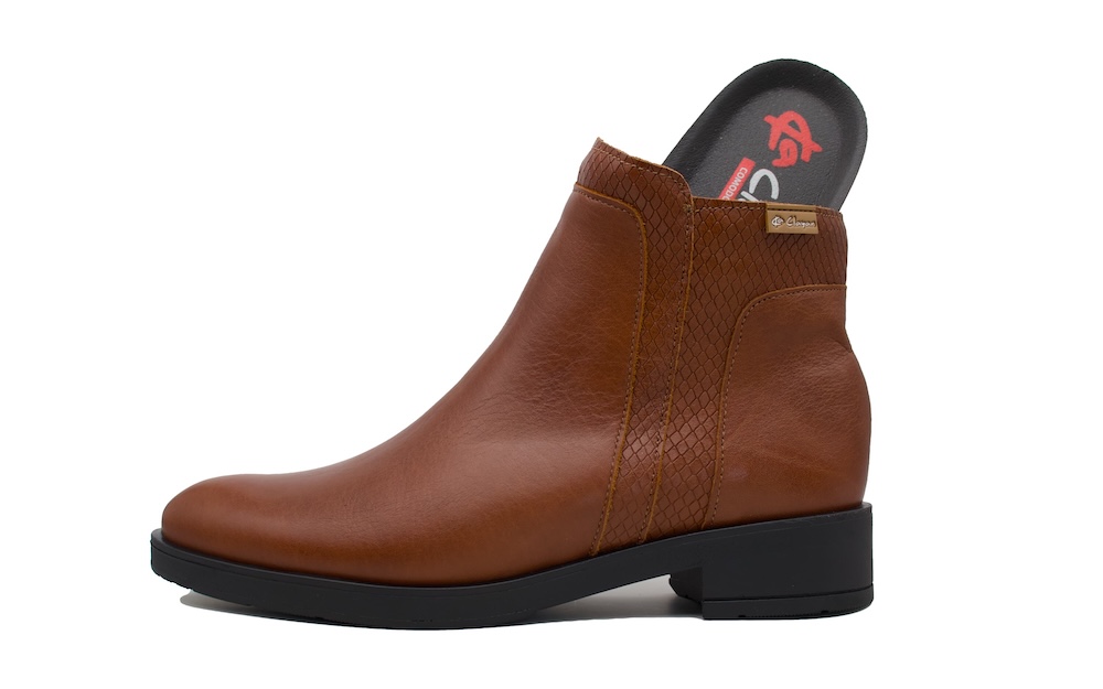 Botines básicos de cuero de 3 cm de tacón