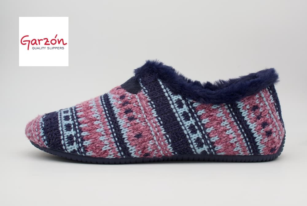 Zapatillas de Casa Punto Patrón Nórdico | Forro Peluche | Garzón