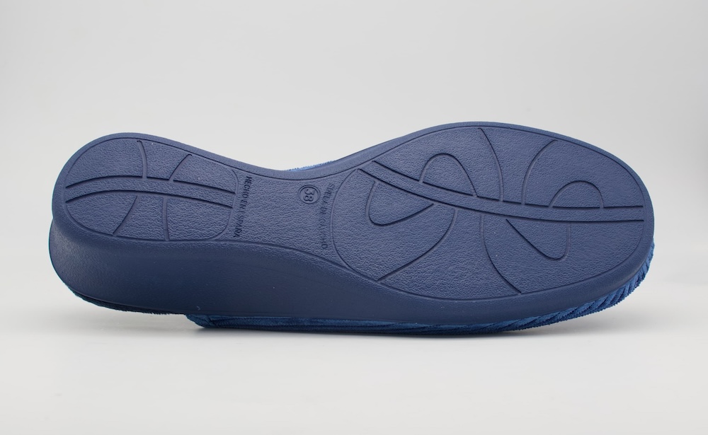Zapatillas de casa de pana azul jeans