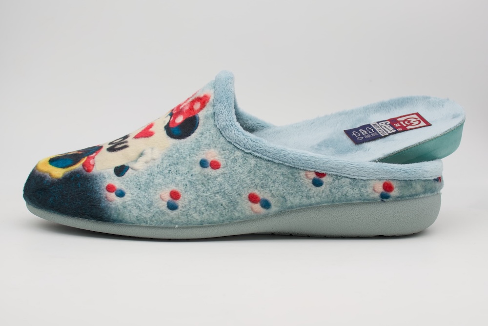 Zapatillas de casa para mujer I love you azul celeste