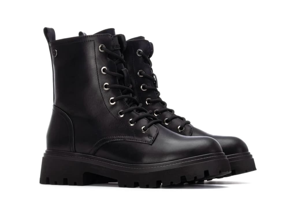 Botas Militares Negras Xti | Suela Track | Tendencia Invierno